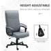 Vinsetto High-Back Office Chair, Linen Upholstery with Adjustable Height and Tilt Function - Grey - Green4Life