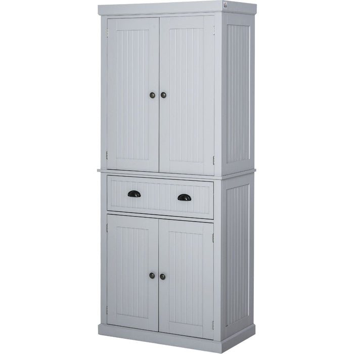 Traditional Freestanding Kitchen Cupboard Storage Cabinet - Grey - Green4Life