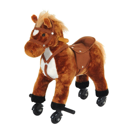 Kids Wheeled Ride on Pony with Sound - Brown - Green4Life