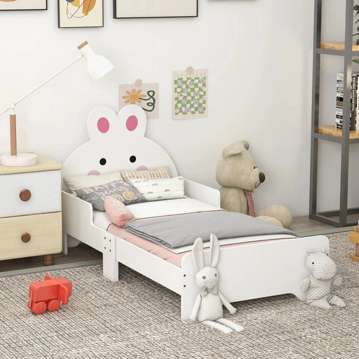 Bunny Bliss White Toddler Bed with Rabbit Design - Green4Life