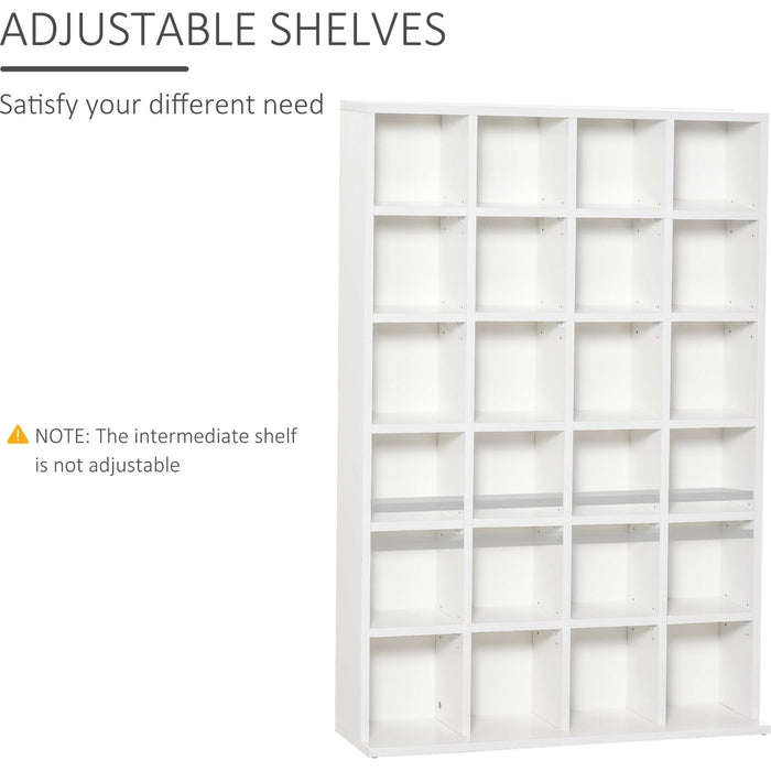 26-Section Multimedia Shelving Unit with Adjustable Shelves - White - Green4Life