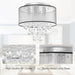 Modern LED Crystal Chandelier with Drum Shade - Silver - Green4Life