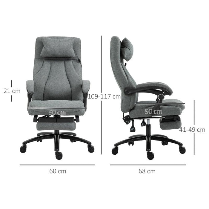 Vinsetto Office Chair with 2-Point Massage Function - Grey - Green4Life