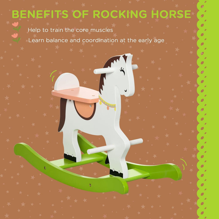 Rocking Horse Ride Toy, 68 x 27 x 50cm - Multicoloured - Green4Life