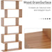 Wooden 6-Tier Bookshelf 80Lx23Wx192H cm - Maple Colour - Green4Life