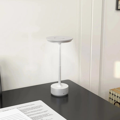 Sleek Silver Wireless LED Desk Lamp, Touch-Controlled, Rechargeable for Versatile Use - Green4Life