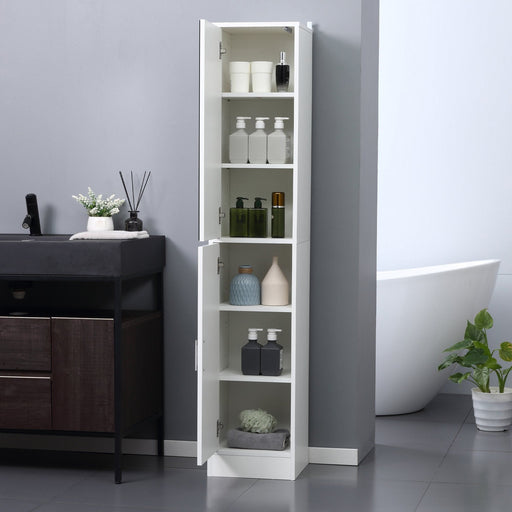 kleankin Tall Mirrored Bathroom Cabinet with Adjustable Shelves - White - Green4Life