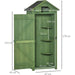 Outsunny Fir Wood Shed with 3 Shelves 77 x 54 x 179cm - Green - Green4Life