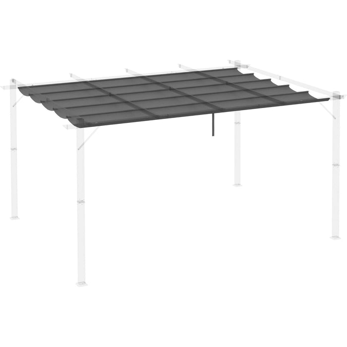 Outsunny Dark Grey FlexiShade - 3x4m Retractable Pergola Cover - Green4Life