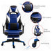 Vinsetto Gaming Chair with Footrest, Neck & Back Pillow - Blue - Green4Life