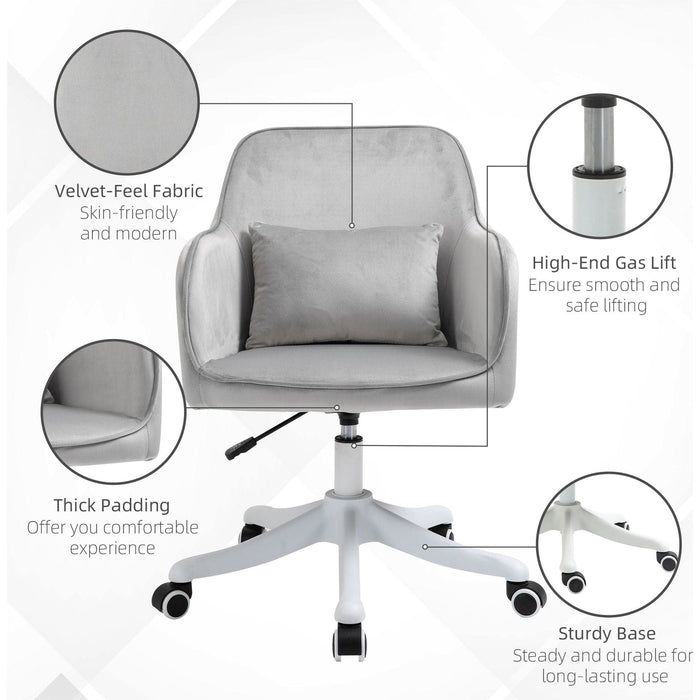 Vinsetto PU Leather Office Chair with Rechargeable Electric Massage Pillow - Grey - Green4Life