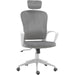 Vinsetto High-Back Office Chair with Velvet Style Fabric Upholstery - Grey/White - Green4Life