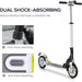 Foldable Scooter with Rear Brake for Ages 14+ years - White - Green4Life