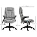 Vinsetto Recliner Office Chair with Six Massage Heating Points, Linen-Feel Upholstery - Light Grey - Green4Life