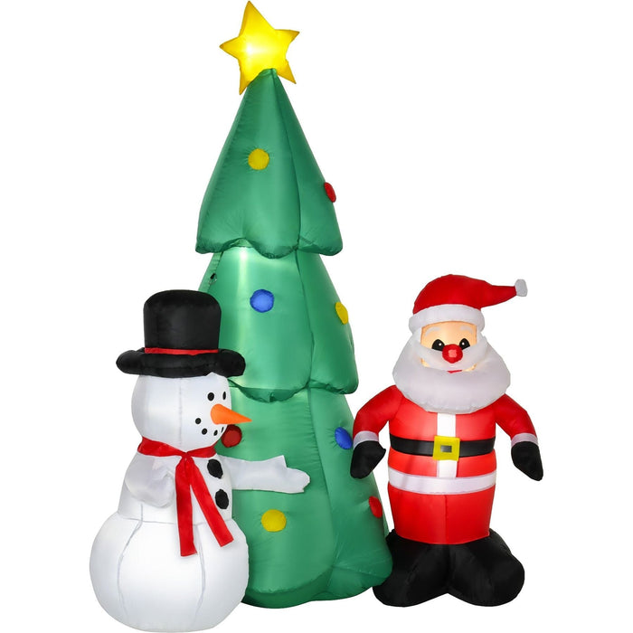 6ft Inflatable Christmas Tree with Santa & Snowman - Green4Life