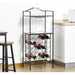 Industrial Style 30-bottle Wine Rack with Glass Holders - Rustic Brown - Green4Life