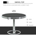 Round Height Adjustable Bar Table with Faux Leather Tabletop and Adjustable Footrest - Green4Life