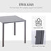 Square Dining Table for 2-4 People with Glass Top & Metal Legs - Grey (Chairs not included) - Green4Life