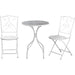 White Mosaic Bistro Set with Table & Folding Chairs - Outsunny - Green4Life