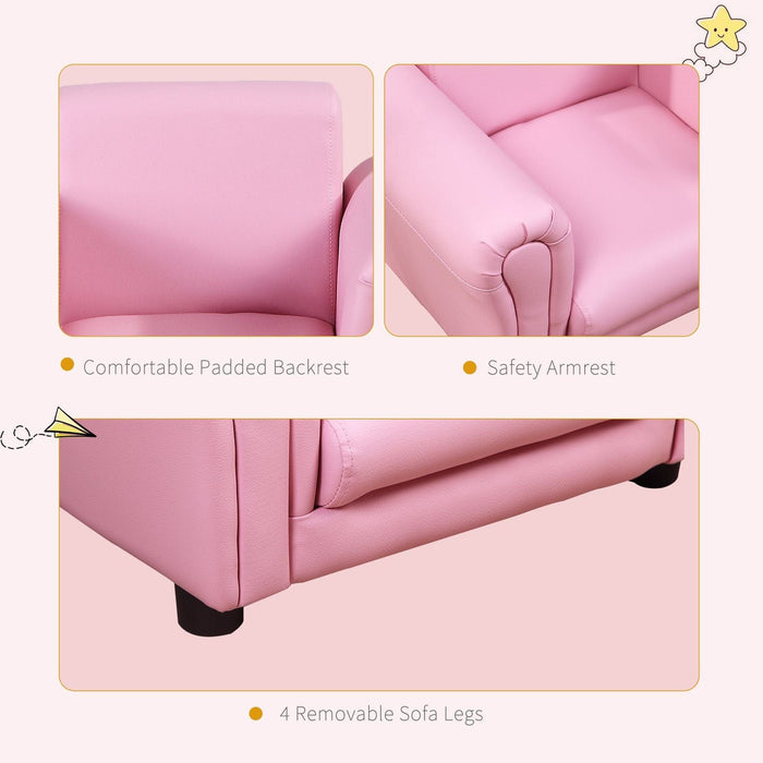 Pretty Pink Kids Armchair with Matching Footstool - Green4Life