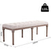 Longline Vintage Ottoman Bench with Wooden Frame - Beige - Green4Life