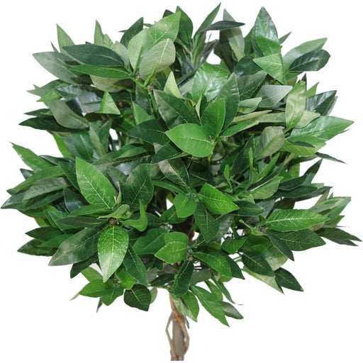 Pair of 90cm Topiary Bay Laurel Ball Artificial Trees - Twisted Stem - Green4Life