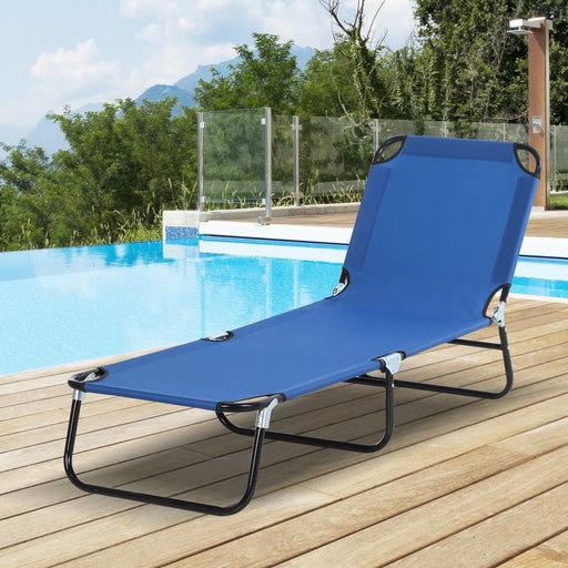 Azure Escape Folding Sun Lounger - Adjustable & Portable - Outsunny - Green4Life