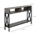 Console Table with 3 Storage Compartments - Grey & Black - Green4Life