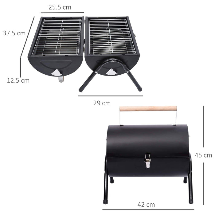 Portable Charcoal BBQ Grill - Black - Outsunny - Green4Life