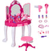 Kids Plastic Vanity Table Set with Sound Effects - Pink - Green4Life