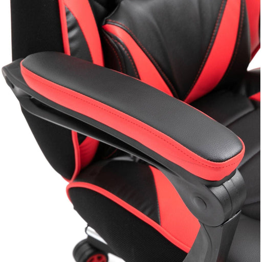 PU Leather Gaming Chair with Footrest and Headrest - Red/Black - Green4Life