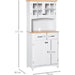 Freestanding Kitchen Cabinet with Framed Glass Doors, 2 Drawers & Countertop - White - Green4Life