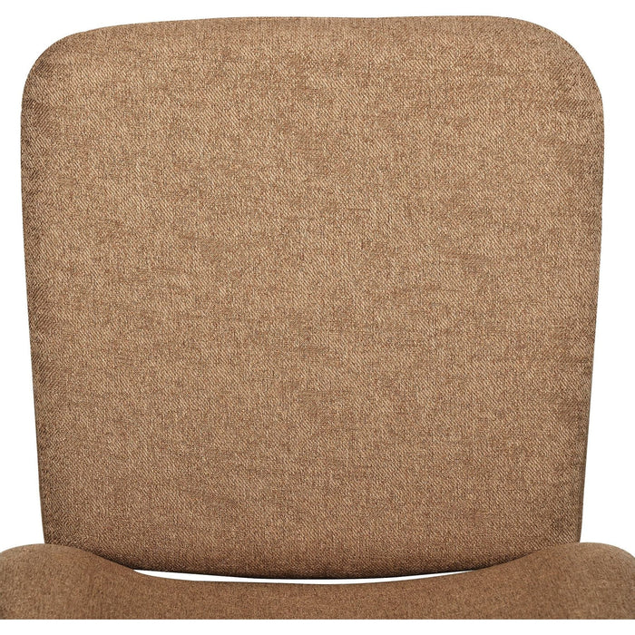 Set of 2 Linen-Touch Upholstered Bar Chairs with Backs and Steel Legs - Light Brown - Green4Life