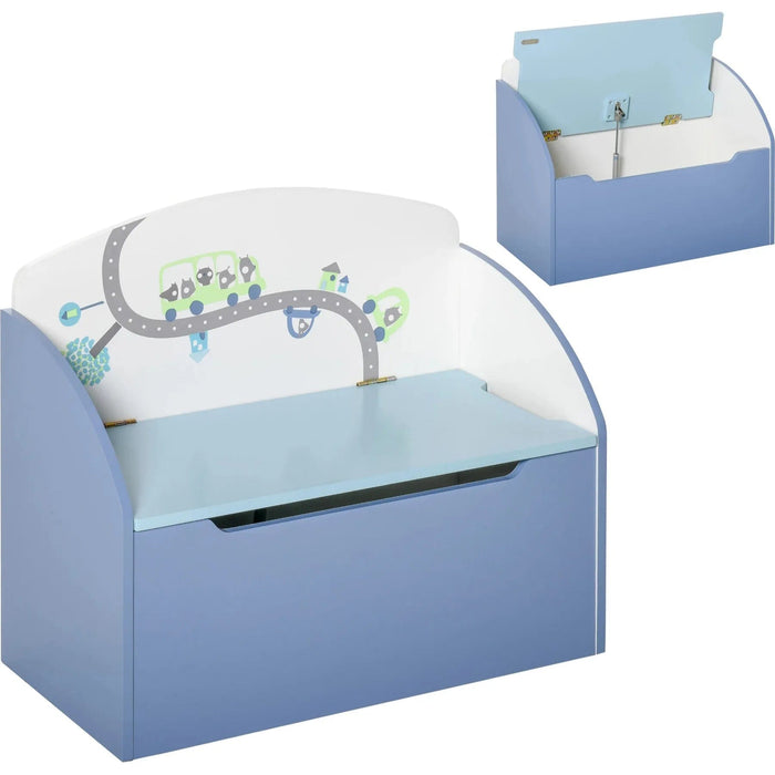 Azure Comfort 2-in-1 Toy Storage Chest and Chair in Blue - Green4Life