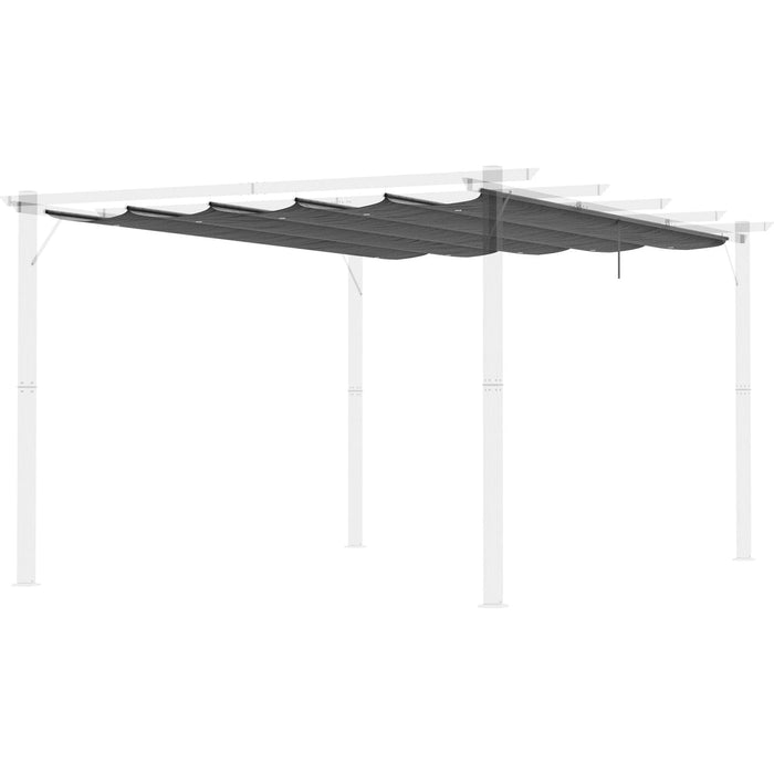 Outsunny Dark Grey FlexiShade - 3x4m Retractable Pergola Cover - Green4Life