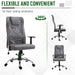 Vinsetto Mesh High Back Desk Chair with Headrest & Adjustable Height - Grey - Green4Life