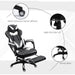 Vinsetto PU Leather Gaming Chair with Footrest and Headrest - White/Black - Green4Life