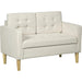 Cream White Modern Loveseat with Storage and Tufted Design - Green4Life