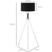 Free Standing Tripod Floor Lamp - Black & Silver - Green4Life