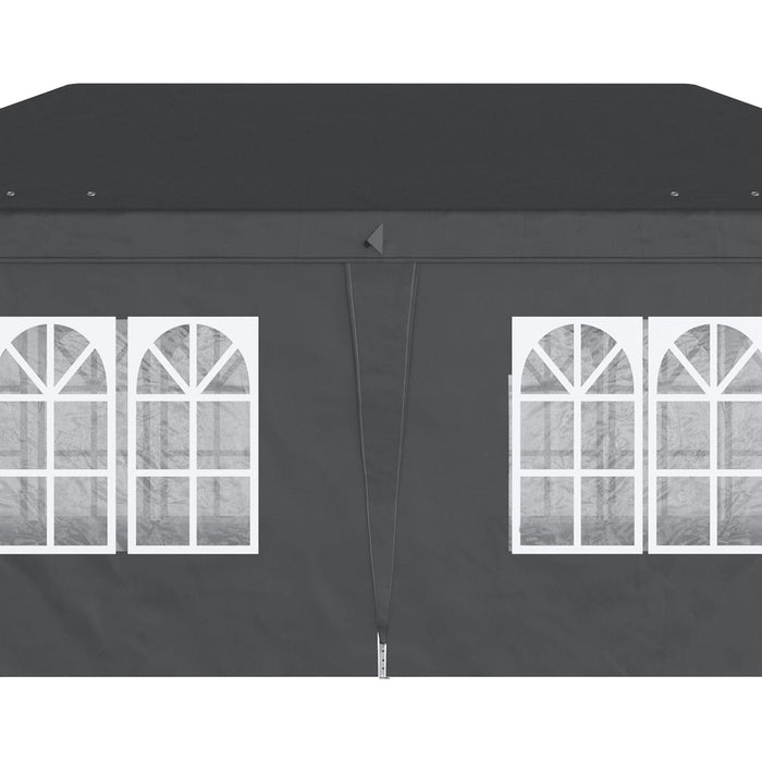 Outsunny 3x6m Pop-Up Gazebo with Adjustable Sides and Windows - Black - Green4Life