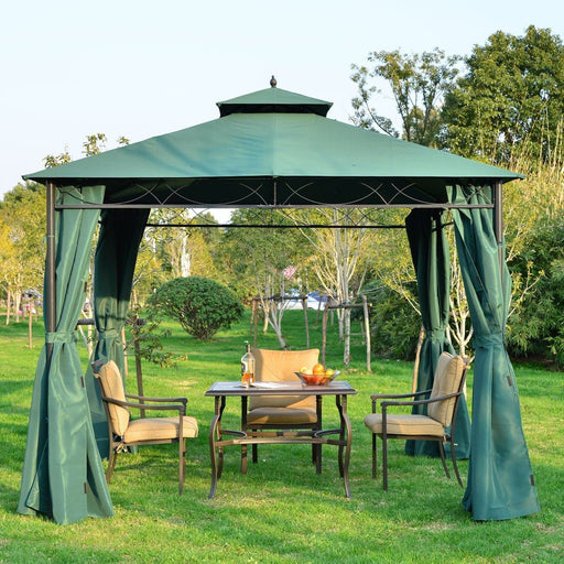 Outsunny 3x3m Green Garden Metal Gazebo - Green4Life