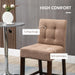 Set of 2 Fabric Upholstered Bar Chairs with Tufted Back, Thick Padding & Wooden Legs - Brown - Green4Life