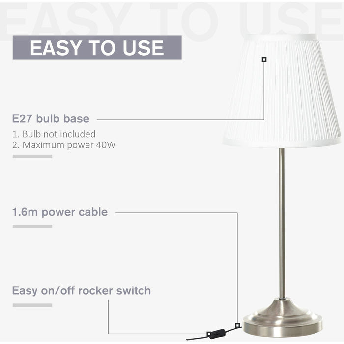 Silver Sheen Pleated Table Lamp - Green4Life