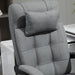 Vinsetto Office Chair with Footrest and Removable Pillow, Linen-Feel Upolstery - Light Grey - Green4Life