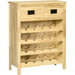 Storage Cabinet with 20-Bottle Racks & 2 Drawers - Natural Wood Effect - Green4Life