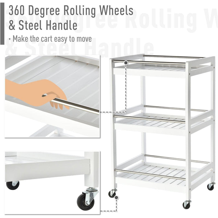 3-Tier Trolley Kitchen Storage - White - Green4Life
