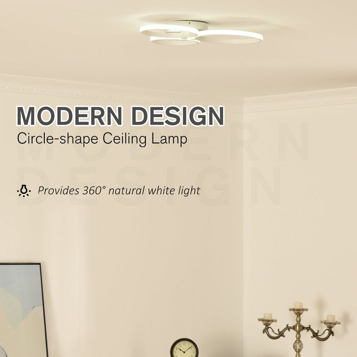 Modern Three Circle LED Ceiling Light - White - Green4Life