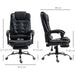 PU Leather Office Chair with Retractable Footrest, Adjustable Height and Reclining Function - Black - Green4Life