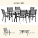 Grey Haven 6-Seater Texteline Outdoor Dining Set - Outsunny - Green4Life