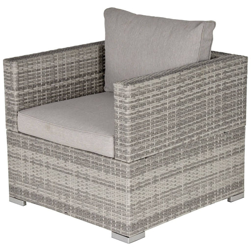 Rattan Single Armchair with Cushions - Light Grey - Outsunny - Green4Life